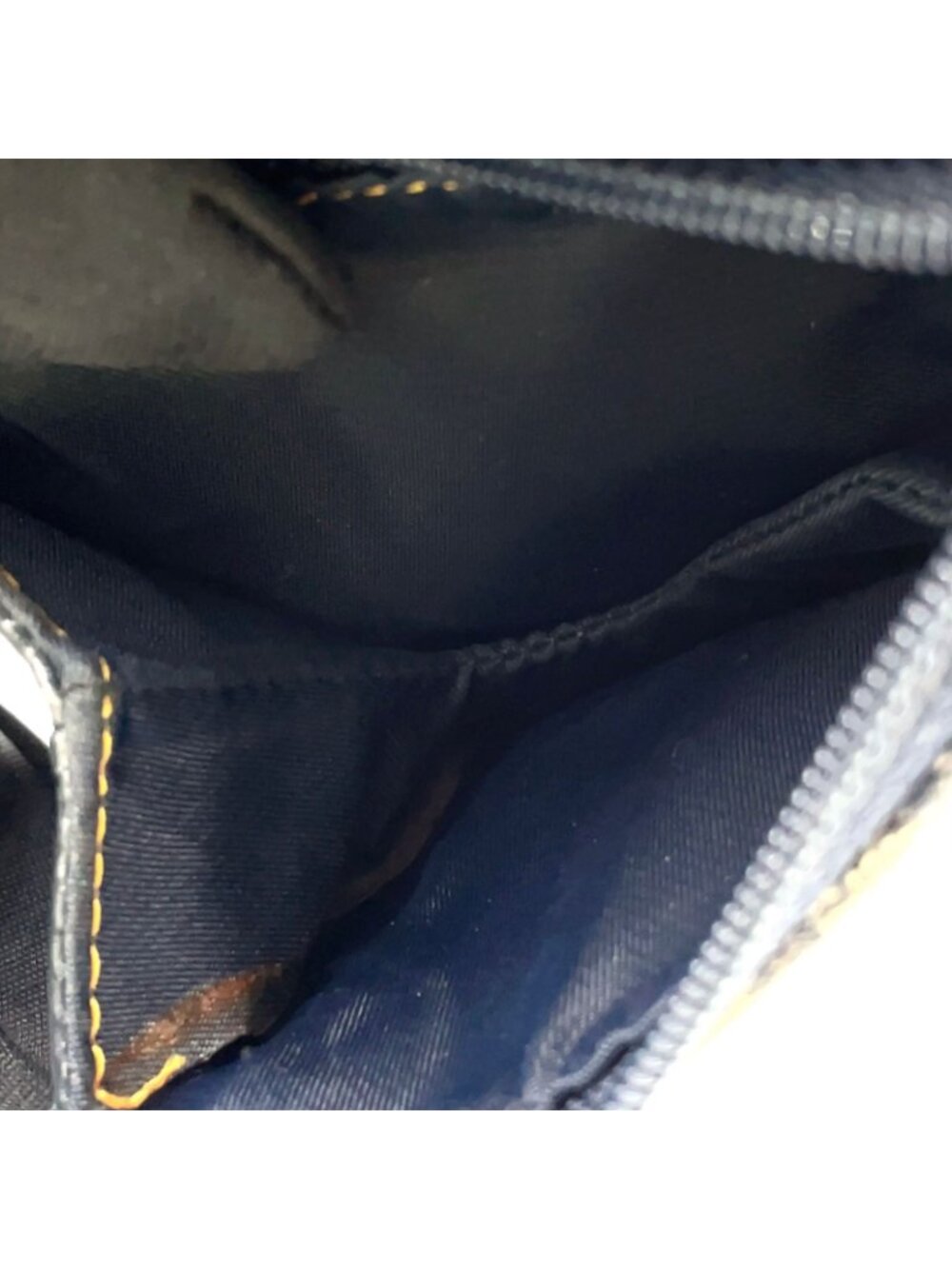 Dior Trotter Saddle Pouch Leather Canvas Navy Coin Case Gold - Picture 5 of 15